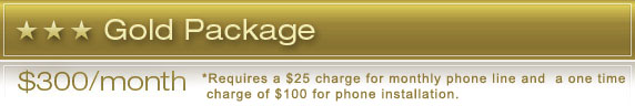 Gold Package: $300.00
