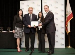 Chamber Awards Dinner (web) From left: Christina Davis, President, LAX Coastal Chamber of Commerce; Vince Otte, CEO and Chairman, Barrister Executive Suites; Sarah Clemens, Suite Manager, Barrister Executive Suites; Tom Flintoft, Chairman of the Board, LAX Coastal Chamber of Commerce.